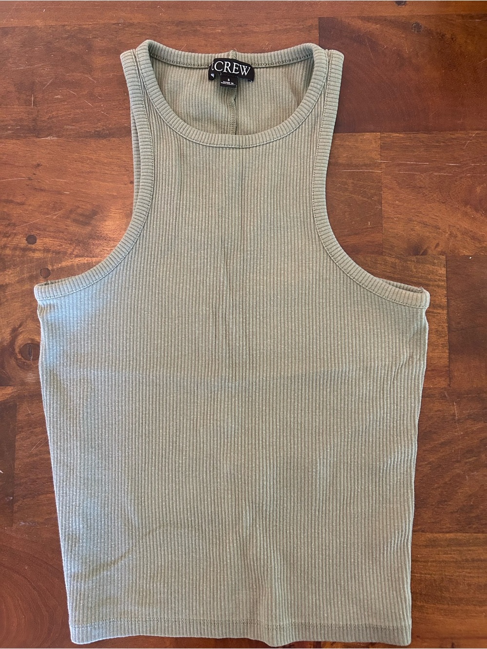 J. Crew army green Ribbed Halter Tank